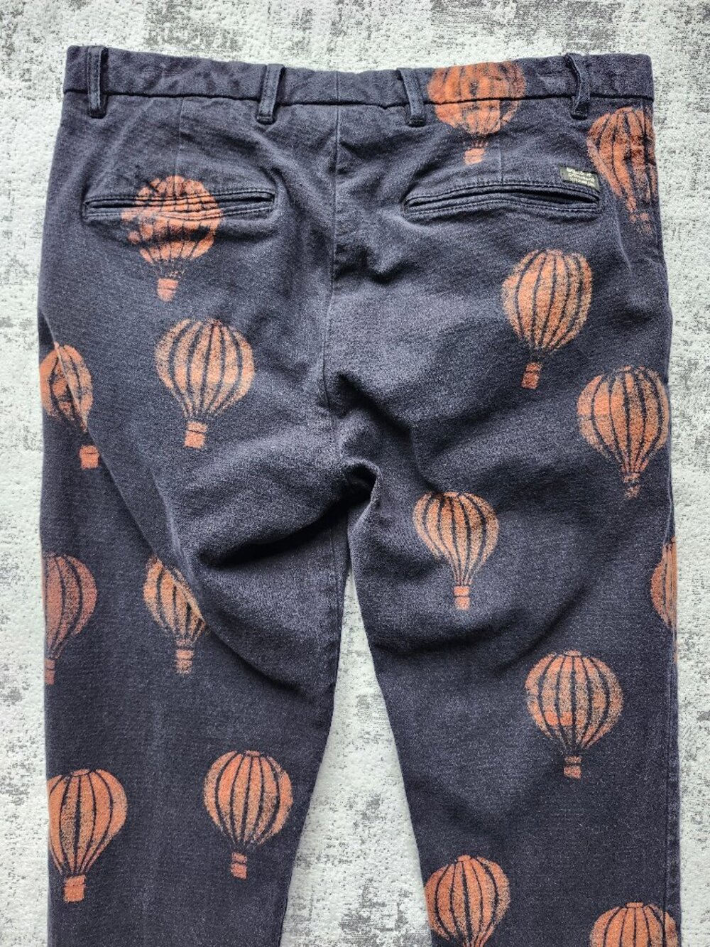 Scotch & Soda Stuart Blue Custom Hand Painted Hot Air Balloon Pants - Amsterdam